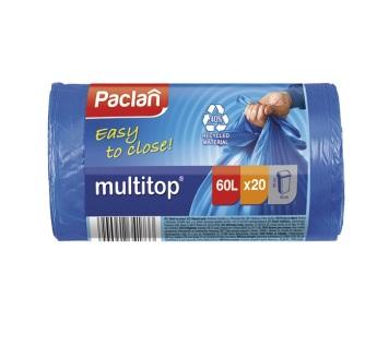 Мешки для мусора 60л,, Multi-top 20шт,, (синий) 402092 Paclan