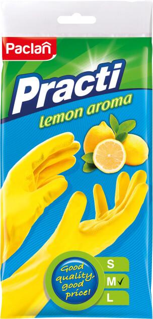 Перчатки резиновые (M) желтые 1пара Practi lemon aroma 350018Paclan